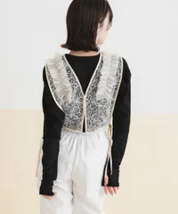 夢展望公式 [新品未使用] レースフリル２ｗａｙベスト [アイボリー] 他カラー別ページ有 rectangle カットソートップス カットソーベスト・ジレ（ノースリーブ） 535365-01