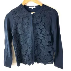 ナラカミーチェ NARACAMICIE カーディガン レース 花模様 長袖 ネイビー 1サイズ 2025033100419
