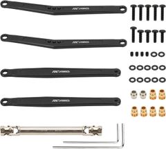RCAWD FMS FCX24用、35mm拡張上部および下部リンケージ&70mm CVDセンタードライブシャフトアップグレードパーツ1/24クローラーブラック