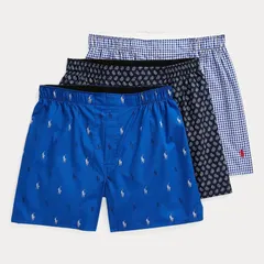ポロラルフローレン：CLASSIC FIT COTTON ボクサーショーツ 3PK (サファイア・スター/コースタル・フーラード/ヘリテージ・ロイヤル・ギンガム)