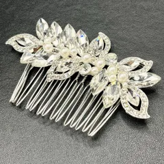 KZ010-b かんざし 髪飾り 簪 ヘアアクセサリー 結婚式 ブライダル 和装 着物 洋装 ヘアアレンジ おしゃれ かわいい シルバーカラー ヘッドドレス アクセサリー お呼ばれ パールデザイン クリスタル リーフ 花嫁 成人式 ウェディング パーティー
