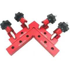 120ｘ１２０ 完全スコヤ セット アルミ製 コーナークランプキット L形 90度 直角定規 木工 固定 締め付け ツール