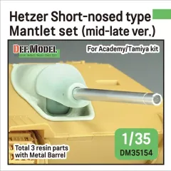 【中古】プラモデル 1/35 WWII ドイツ ヘッツァー駆逐戦車中期/後期型用 ショートノーズ型マントレット/砲身セット(アカデミー/タミヤ/タコム用) ディティールアップパーツ [DM35154]