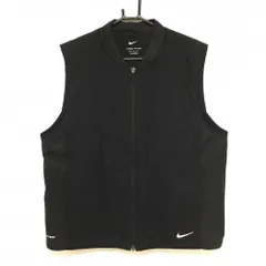 【超美品】ナイキ 中綿ベスト 黒 THERMA-FIT サイド切替 裏一部起毛 メンズ XXL/TTG/EEG ゴルフウェア 大きいサイズ NIKE
