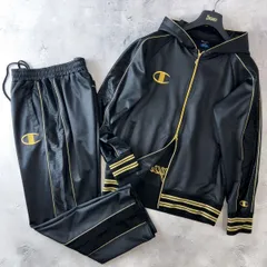 ビンテージ　Champion　チャンピオン　ジャージ上下セットアップ　魔裟斗黒金 美品⁂チャンピオン⁂ジャージ上下 セットアップ 魔裟斗モデル 黒