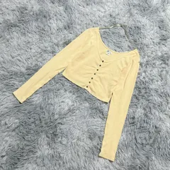 【BILLABONG】ビラボン  リブカットソー  フロントボタン  クロップド丈  (M)  エロカワ  ヘルシー  レディース  イエロー系  黄色【送料無料】