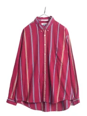 【お得なクーポン配布中!】 90s ドッカーズ リーバイス ストライプ 長袖 ボタンダウン シャツ メンズ XL / 古着 90年代 オールド LEVIS DOCKERS コットン マルチカラー