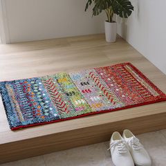 イケヒコ 玄関 選べる マット 長方形 単品 マリア グリーン 約60×90cm 厚み 約11mm トルコ製 へたりにくい 耐久性 弾力性 抗菌防臭 消臭 ギャベ柄 洗濯不可 おしゃれ ふわふわ #1310650121801 0