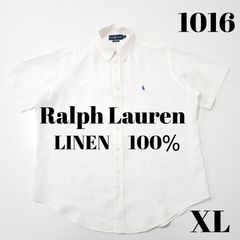 Ralph Lauren　ラルフローレン　LINEN白シャツ　半袖シャツ　XL