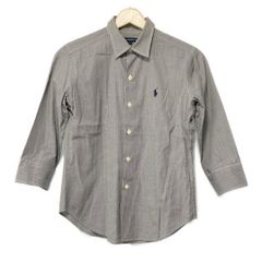 RALPHLAUREN SPORT(ラルフローレンスポーツ) 長袖シャツブラウス サイズ7 S レディース美品  - ネイビー×白 チェック柄