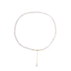 Yooping バロックパール ネックレス オリジナルデザインの天然小淡水パール が連なってできた華奢なビーズネックレス マンテル ネックレス メンズ レディース共通