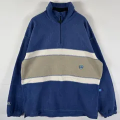 古着 ヘリーハンセン HELLY HANSEN フリーストレーナー ハーフジップ プルオーバー  ワンポイントロゴ マルチカラー M  ブルー系 メンズ