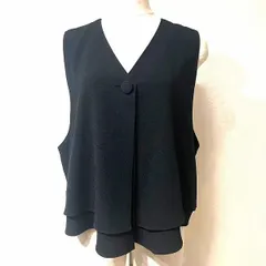 #anc シセンドウ ヒトシタムラ 詩仙堂 HITOSHI TAMURA ベスト ジレ 黒 ちりめん 日本製 レディース [935084]