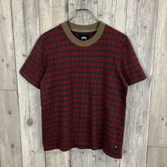 STUSSY ステューシー リンガーネック ボーダー 半袖 Tシャツ TEE M