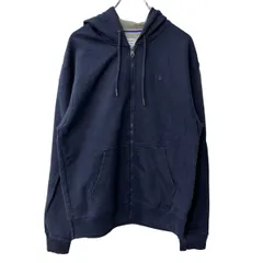 Champion ロゴスウェット パーカー M ネイビー チャンピオン フーディー ジップアップ トップス 古着卸 アメリカ仕入 a709-5085