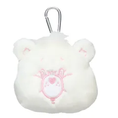 ケアベア ミニポーチ カラビナ付きぬいぐるみファスナーポーチ スパークルハートベア CareBears ティーズファクトリー 小物入れ キャラクター グッズ 