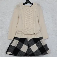 バーバリーブルーレーベル　ドッキングワンピース　ケーブルニット　36　S　アイボリー