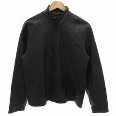 カルバンクライン CALVIN KLEIN ハーフジップ プルオーバー レザー 羊革 長袖 L 黒 ブラック /BL 0903 ■GY18のサムネイル