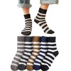 新品 [Yazon] 靴下 メンズ 冬 もこもこ靴下 ルームソックス 暖かい靴下 厚手 男性用 くつした 冬用 おしゃれ 冷えないくつ下 部屋着 室内 防寒ソックス 睡眠用 スキー モコモコ靴下 24-27cm 5足「ギフト」