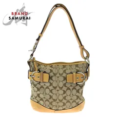 COACH コーチ シグネチャー ブラウン キャンバス F03574 ショルダーバッグ 斜め掛け可能 レディース 405136【中古】