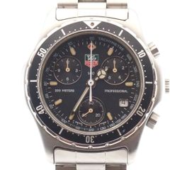 稼動品 希少 タグホイヤー Tag Heuer プロフェッショナル 2000 CE1112 クロノグラフ クオーツ ブラック文字盤 メンズ腕時計 スイス製