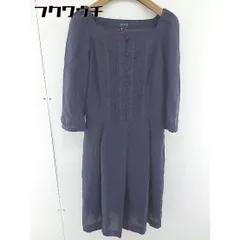 ◇ ROPE' ロペ レース刺繍 七分袖 膝丈 ワンピース サイズ9 ネイビー レディース  【中古】 【1109090006028】