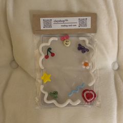 【在庫商品】リボンニコちゃんのもくもくハートトレカケー🌈　B8/トレカケース/クレイデコ/硬貨ケース/韓国/オタ活