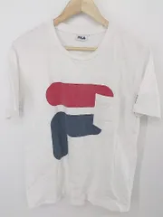 ◇ FILA フィラ 半袖 Tシャツ カットソー サイズL オフホワイト レッド ネイビー メンズ P  【中古】 【1209060004273】