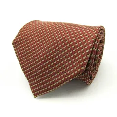 コムサデモードメン ブランドネクタイ チェック柄 格子柄 シルク 日本製 メンズ ワインレッド COMME CA DU MODE 【中古】