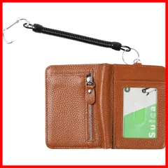 [Shoebill] 財布 二つ折り パスケース付き 定期入れ メンズ レディース 薄い コンパクト リール 小銭入れ 本革 (ブラウン)