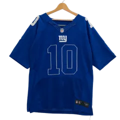 NIKE ナイキ NFL エヌエフエル ny10 MANNING10 ゲームシャツ チームシャツ ユニフォーム ニューヨークジャイアンツ 半袖Tシャツ フロントバック刺繍 オーバーサイズ ビッグシルエット ホンジュラス製 44 ブルー