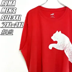 【US古着】PUMA　プーマ　プリントTシャツ　メンズ　サイズ表記XXL　2XL~3XL相当　レッド×ホワイト