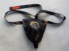 ☆ふんどし☆黒に風神雷神模様の黒猫褌Ｍサイズ両A面「褌工房さっぽろ」