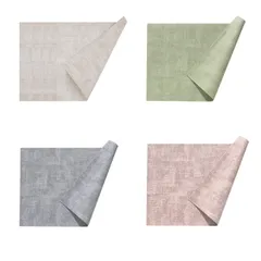 【数量限定】滑り止め 断熱 防汚 撥水 丸洗いOK レストラン用 家庭用 清潔しやすい （４３cm×３０cm、４枚セット、ライトグレー+オフホワイト+ライトグリーン+ピンク） 飾り 華やか おしゃれ ４枚セット 高質PUレザー ランチョンマット Colors