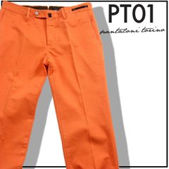 【新品】 PT01 ／ ピーティーゼロウーノ　SLIM FIT パンツ コットン カラーパンツ ノータックパンツ 5ポケット COTTON オレンジ ｜ オールシーズン