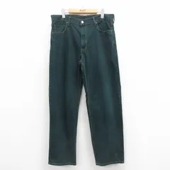 W36/古着 ジーンズ Levis リーバイス 550 メンズ テーパード コットン 緑 グリーン デニム 25sep05 中古 ボトムス ジーパン Gパン ロング 