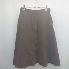 ◇ Θ NATURAL BEAUTY BASIC 無地 膝下丈 フレア スカート サイズM ブラウン系 レディース E  【1507030003265】
