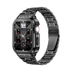 アップルウォッチバンド（Apple Watchバンド）タフステンレスケース一体型バンド【ブラック】44mm/45mm/49mm対応 [BELTIES]