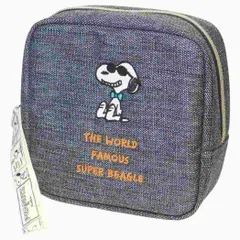 スヌーピー コスメポーチ スクエアポーチ ボウタイ BK ジョークール ピーナッツ マリモクラフト 化粧ポーチ 小物入れ キャラクター グッズ 
