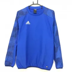 【超美品】アディダス スニード ブルー×ネイビー ロゴ白 袖一部柄 ブルゾン メンズ M ゴルフウェア adidas