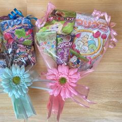 夏季対応　大人気！　風船無しお菓子ブーケ♡1個　プチギフト　発表会　結婚式　リングガール　贈り物　お礼　お誕生日　お祝い　喜ばれる　映え　お配り用　バルーンブーケ　お菓子ブーケ　キャンディーブーケ