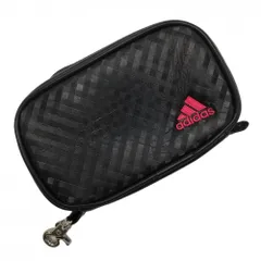 ★SALE価格★【美品】アディダス ポーチ 黒 チェック フック付 ロゴ刺しゅうゴルフ adidas