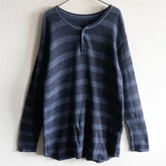 【美品】PORTER CLASSIC【ヘンリーネック ボーダーニット】XL コットン ポータークラシック 25090277のサムネイル