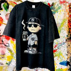 ヤンキース チャーリーブラウン MLB NY リプリント Tシャツ 半袖 メンズ 新品未使用 レトロ 個性的 奇抜 エモい カットソー 攻め 前衛的 衣類 トップス お洒落 ハイデザイン NY チャーリーブラウン スヌーピー Tシャツ カットソー メンズ
