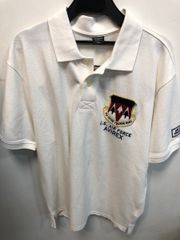 ◆AVIREX　アヴィレックス　ポロシャツ　XL　6113305　白　猫　エンブロイデリー キットゥン 　中古◆13495★