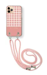 iPhone 13 iPhone13 アイフォン13 スマホケース スマホショルダー チェック柄 ギンガムチェック お洒落  かわいい ストラップ 調節可能 152cm  カラー01