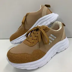 新品★レディース★軽量 幅広 厚底スニーカー ダッドスニーカー 薄茶色 3437