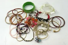 ブレスレット・バングル 23点セット 未使用有 ビーズなど アクセサリー まとめて 大量 レディース 【中古】