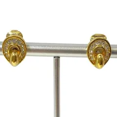 Christian Dior ディオール イヤリング アクセサリー ジュエリー 小物 ロゴ GP ラインストーン ゴールド