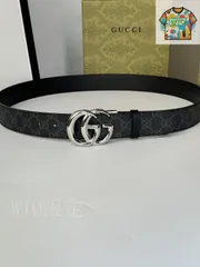 【今日特価】Gucci グッチ ダブル G レトロ回転バックル ベルト-1